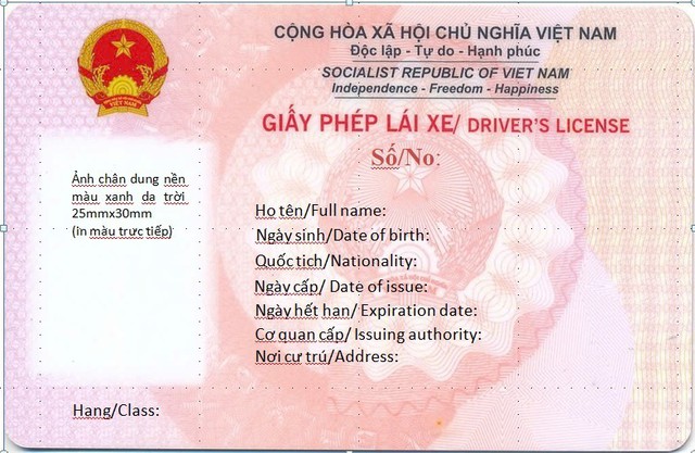 MẪU GIẤY PHÉP LÁI XE MỚI ÁP DỤNG TỪ 1/3