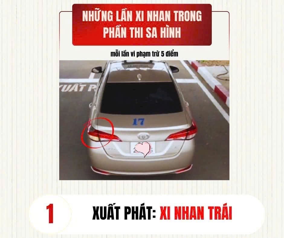 Bắt buộc phải xi nhan 4 bài trong bài thi sát hạch lái xe trong sa hình 31 Bắt buộc phải xi nhan 4 bài trong bài thi sát hạch lái xe trong sa hình