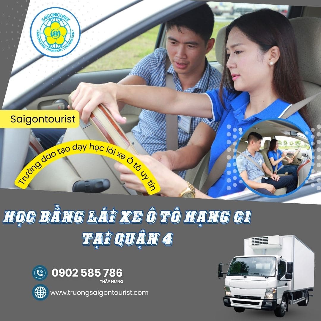 Học Bằng Lái Xe Ô Tô Hạng C1 Tại Quận 4. Học lái xe ô tô Hạng C1 tphcm. Học lái xe tải hạng C1 là bước đi phù hợp cho những ai có nhu cầu sử dụng xe tải nhẹ hoặc phát triển công việc liên quan đến vận chuyển. Khi hiểu rõ mục tiêu sử dụng, lộ trình học và sự khác biệt giữa các hạng bằng, người học sẽ chủ động hơn trong việc lựa chọn chương trình đào tạo phù hợp. Việc chuẩn bị kỹ thông tin ngay từ đầu chính là nền tảng để quá trình học lái xe diễn ra hiệu quả và bền vững. Học bằng lái xe ô tô tải hạng C1 là lựa chọn phù hợp cho những ai có nhu cầu điều khiển xe tải nhẹ phục vụ công việc hoặc định hướng nghề nghiệp lâu dài.