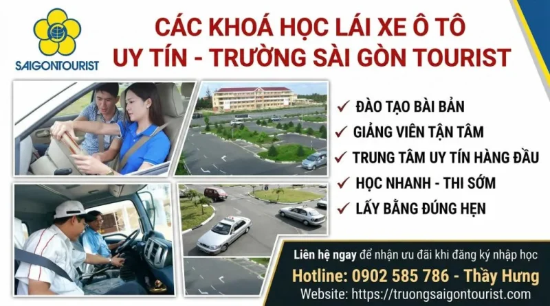 Trường Sài Gòn Tourist - Trung tâm đào tạo dạy học lái xe ô tô uy tín tại TPHCM