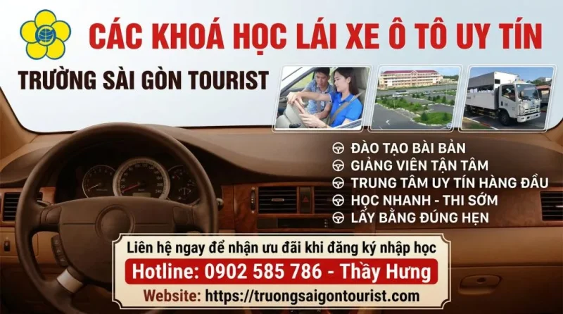 Trường Sài Gòn Tourist - Trung tâm đào tạo dạy học lái xe ô tô uy tín tại TPHCM