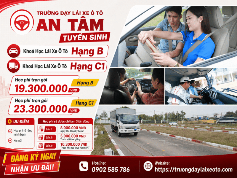 Trung tâm dạy lái xe ô tô uy tín tại TPHCM 5 Các khoá học lái xe ô tô tại Trường Dạy Lái Xe Ô Tô An Tâm